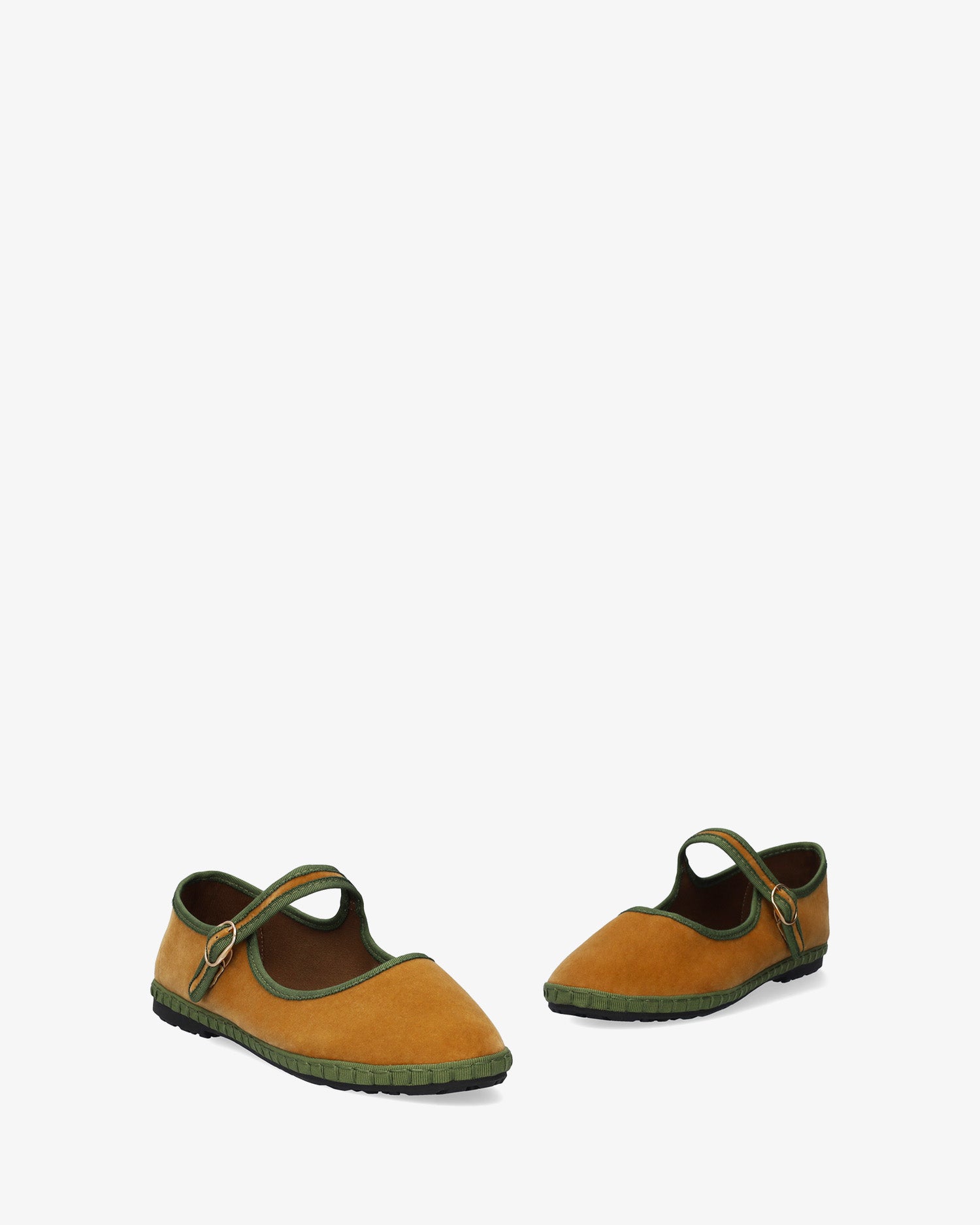 Camel earth velvet ballet flats 