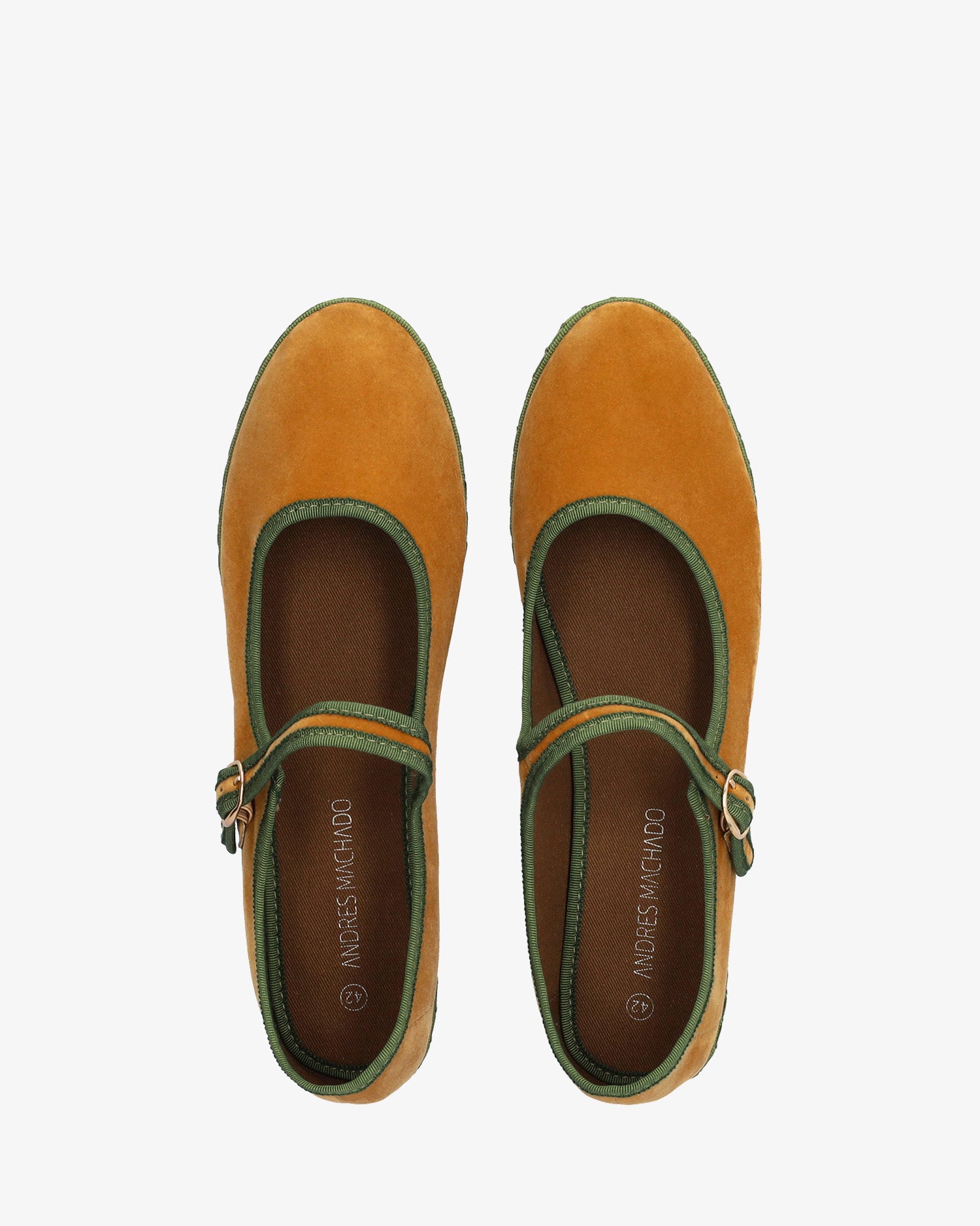 Camel earth velvet ballet flats 