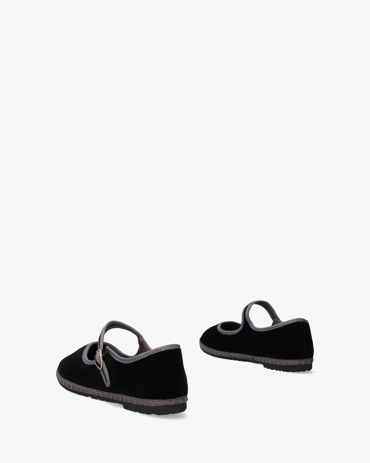 Charcoal black velvet ballet flats 