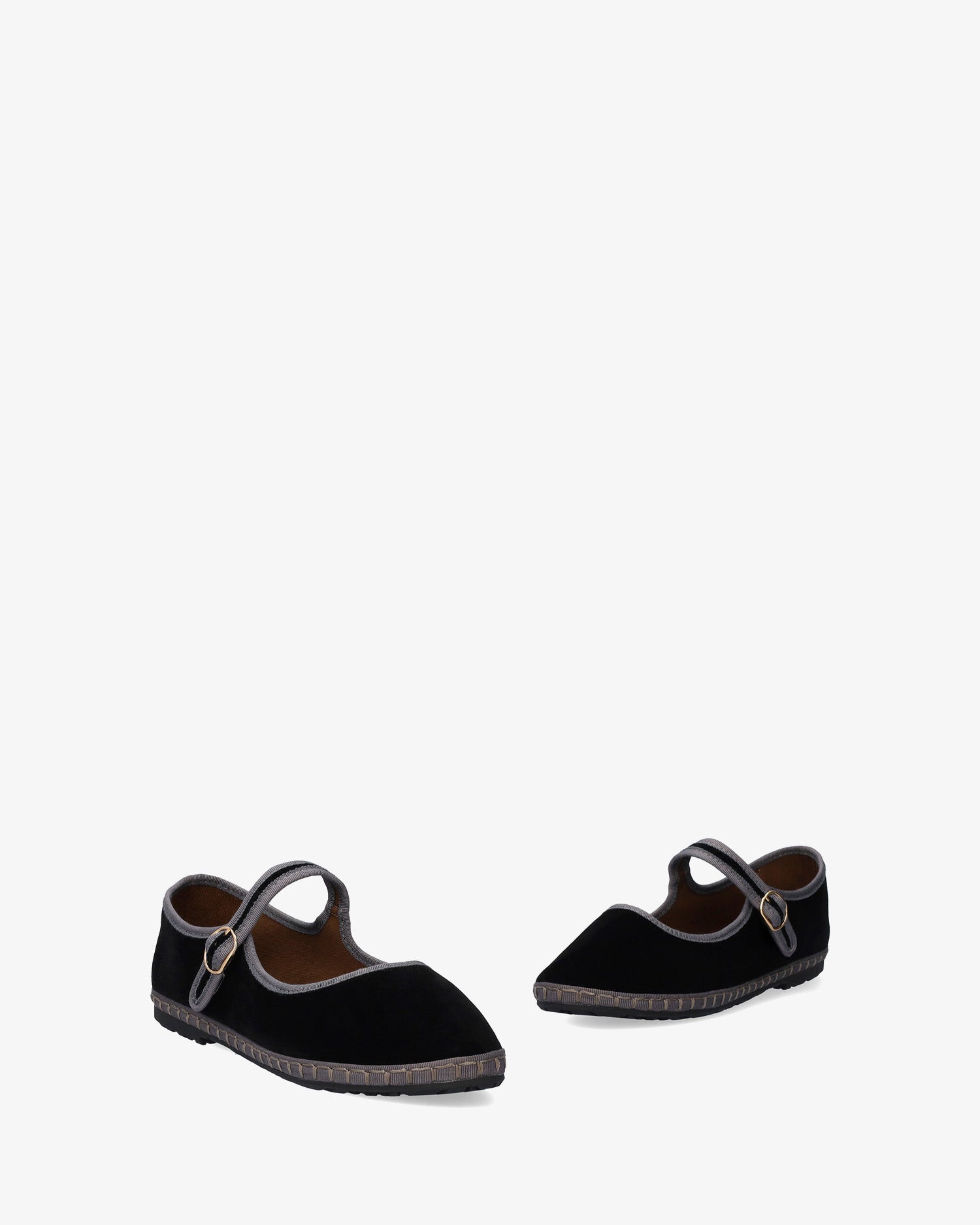 Charcoal black velvet ballet flats 