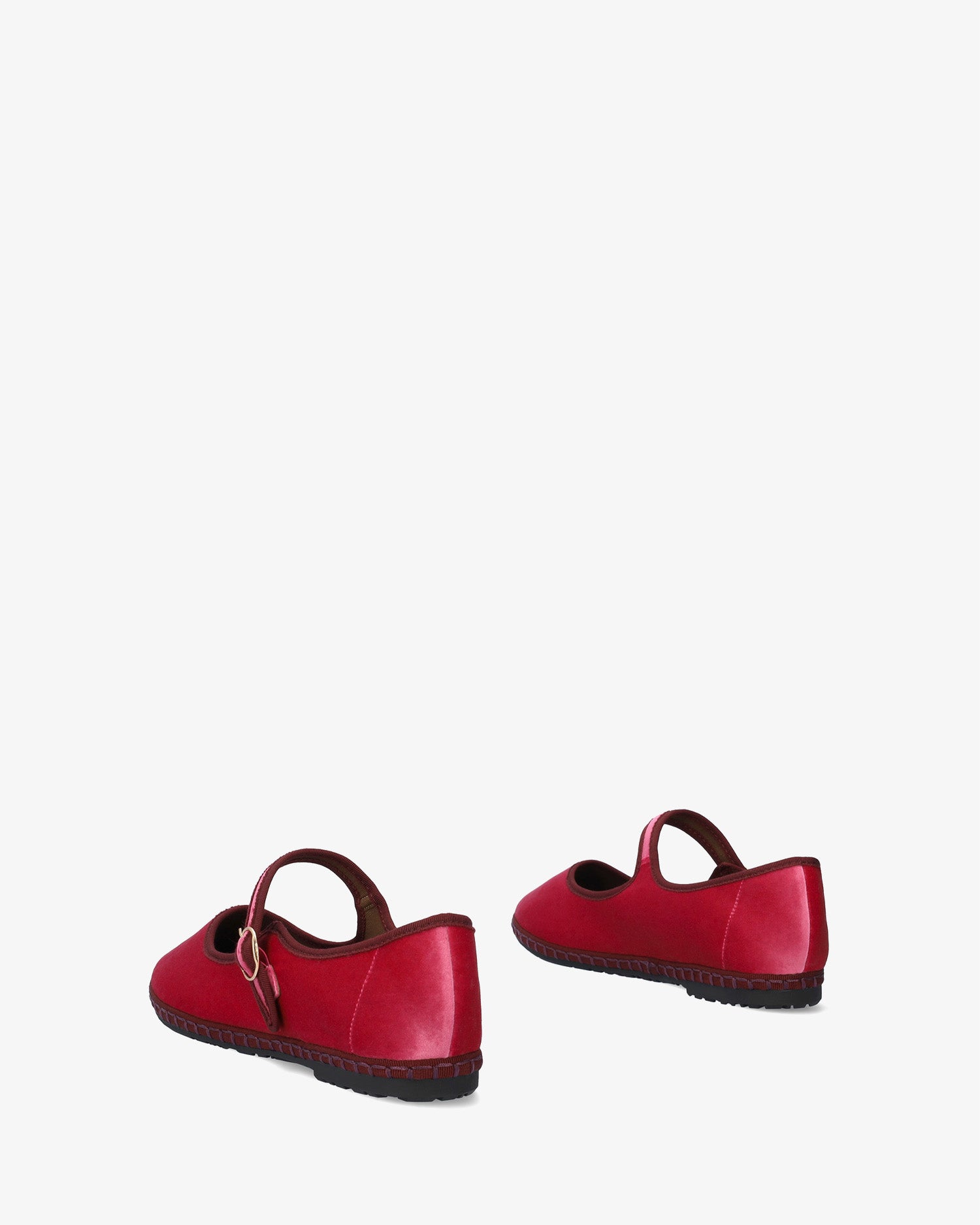 Peony pink velvet ballerina flats 