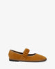 Camel earth-tone velvet ballerina flats 