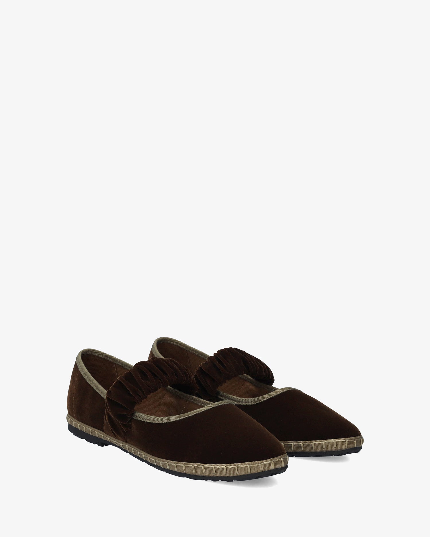 Espresso velvet ballet flats 