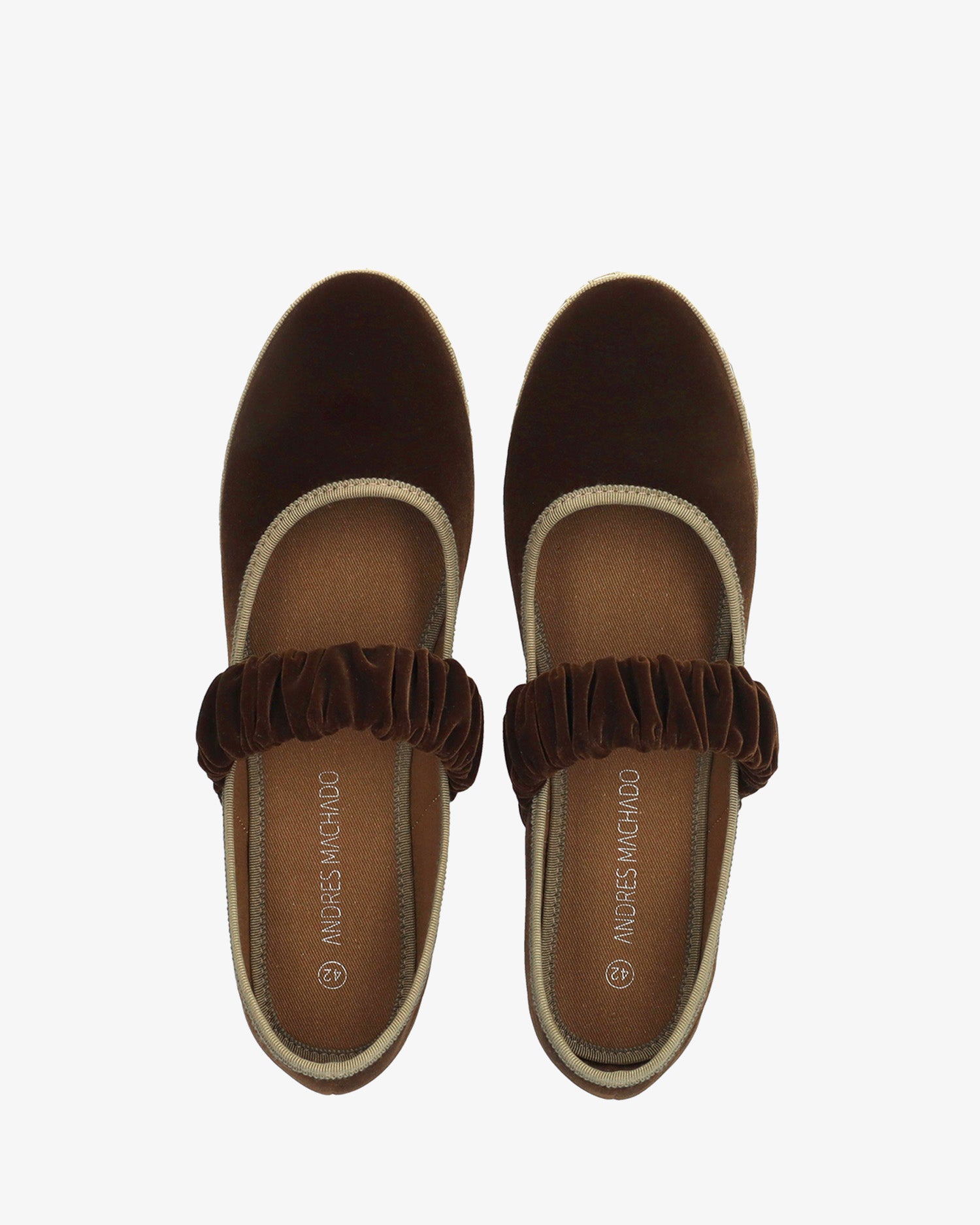 Espresso velvet ballet flats 