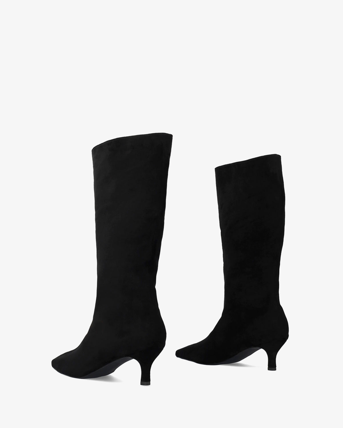 Bota de caña media en símil ante negro