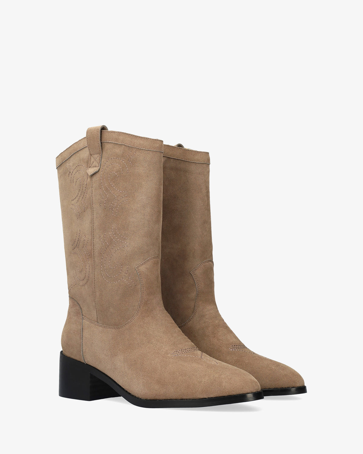 High-top ankle boot in a combination of grey suede 