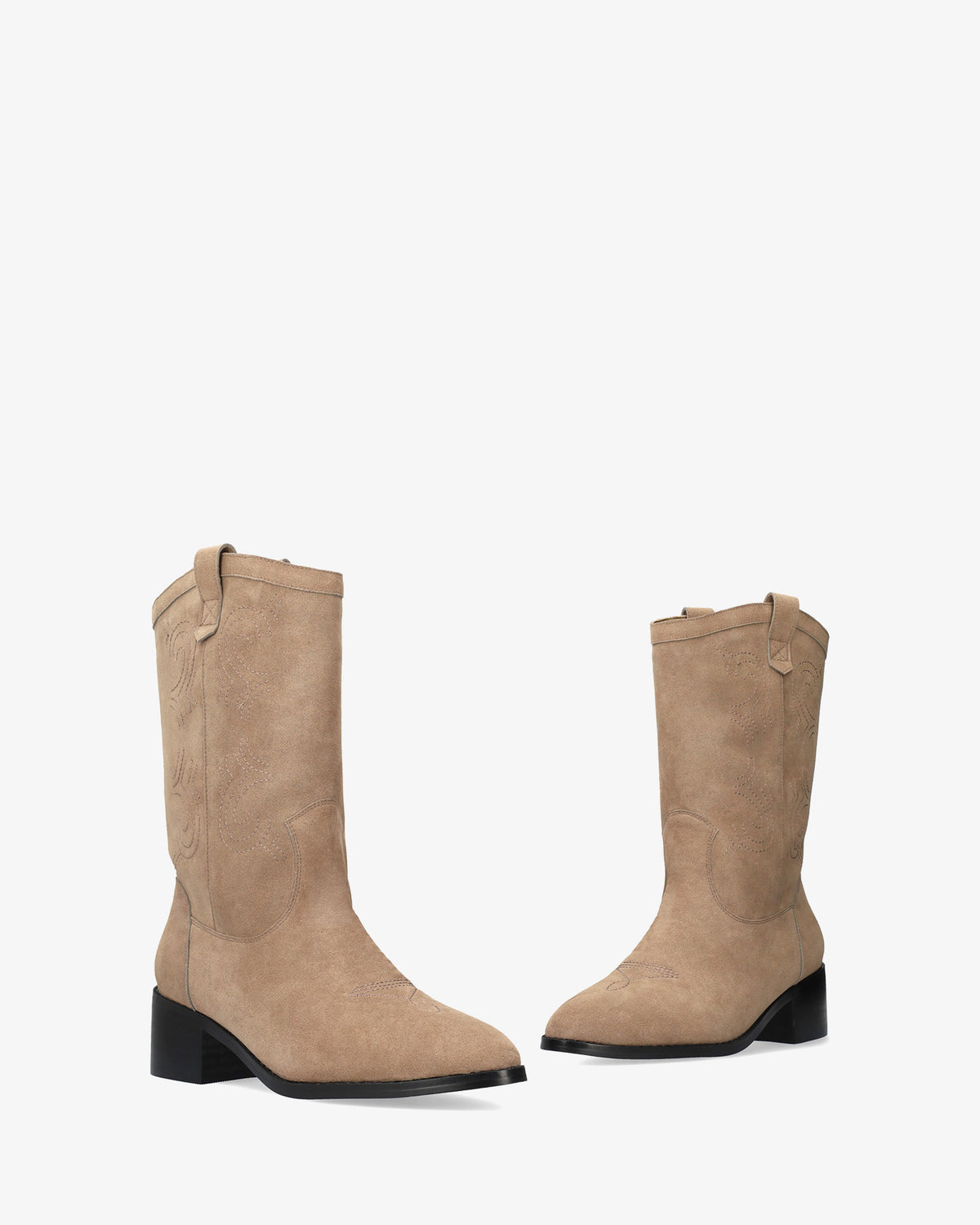 High-top ankle boot in a combination of grey suede 