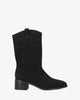 High-leg ankle boot in a black suede combination 
