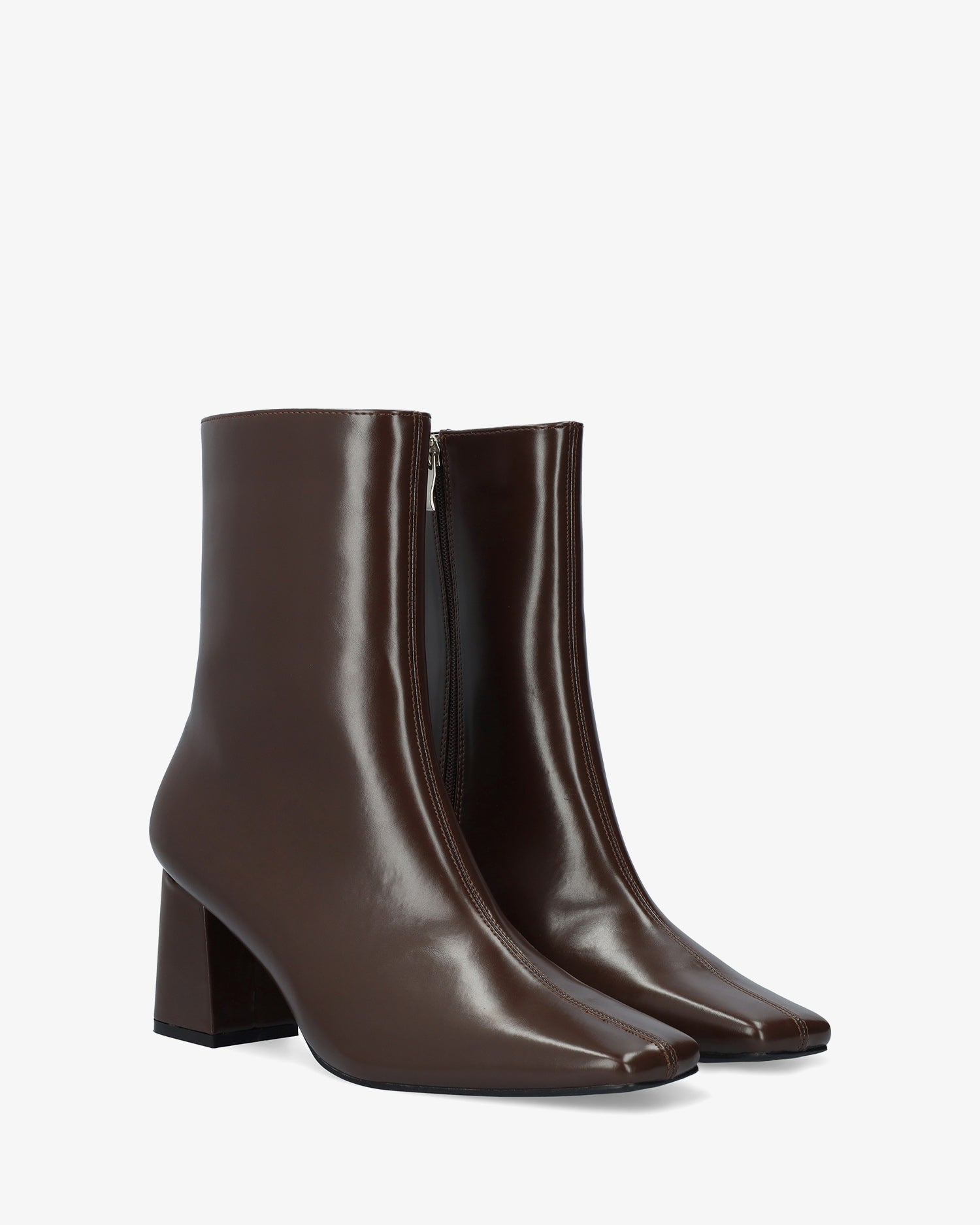 Bottine à talon en soft marron 