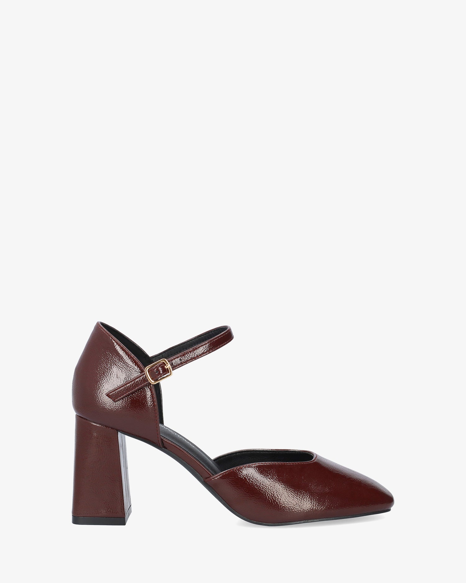 Pumps aus bordeauxfarbenem Lackleder 