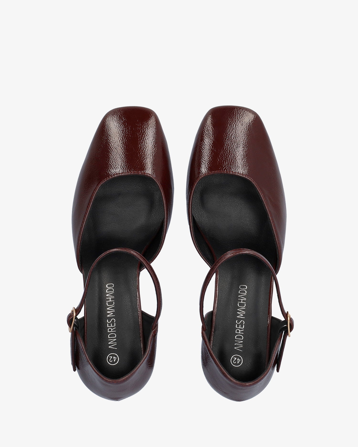 Pumps aus bordeauxfarbenem Lackleder 