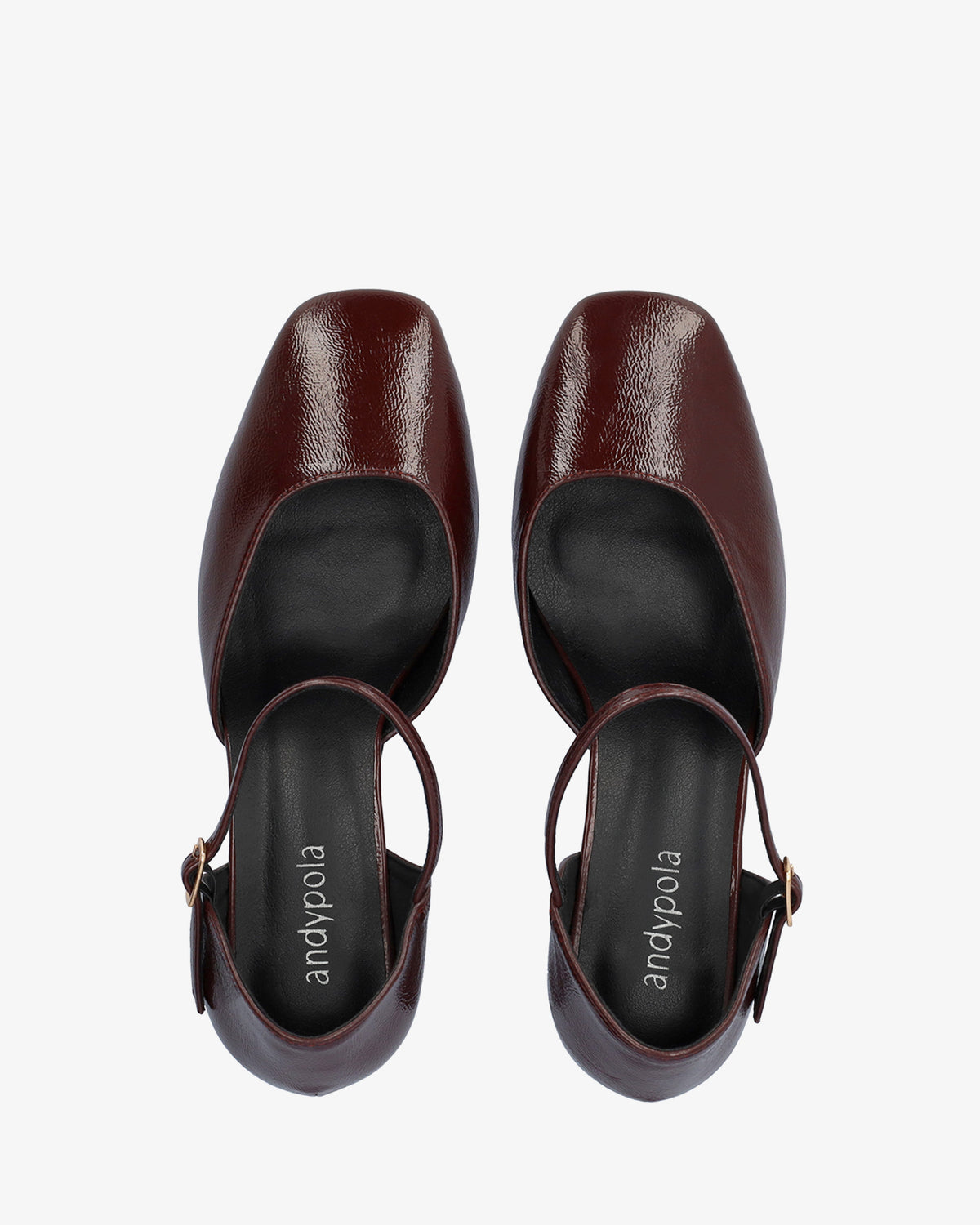 Pumps aus bordeauxfarbenem Lackleder 