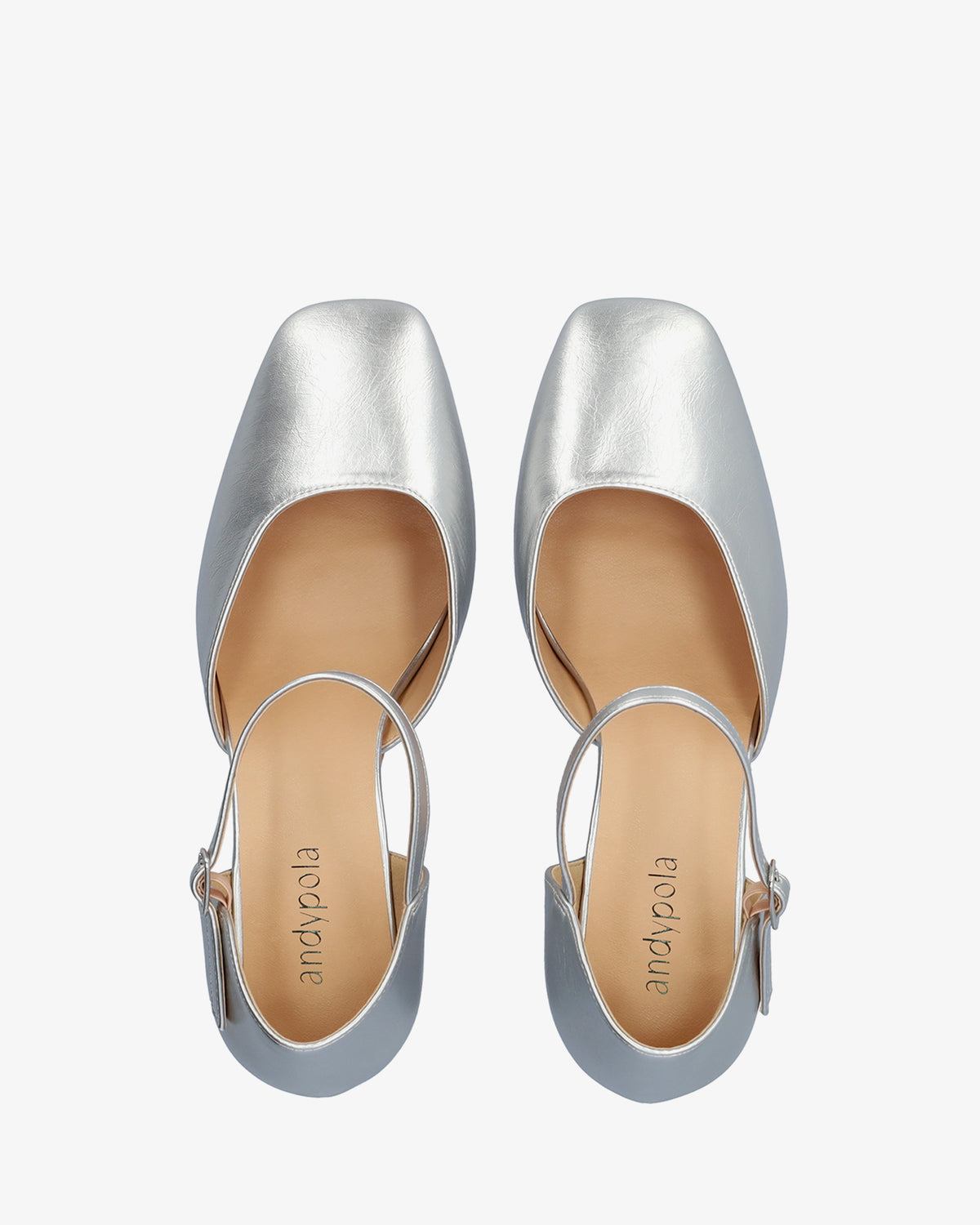 Soft silver high-heeled shoe 