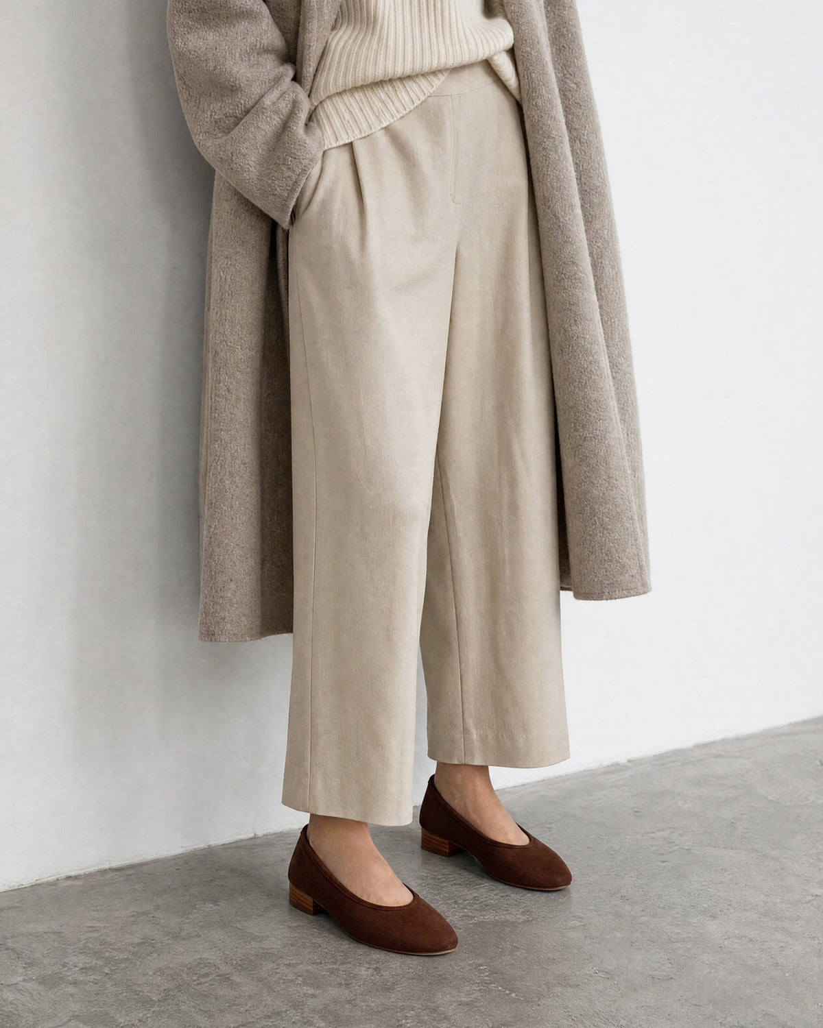 Ballerina in simil camoscio marrone 