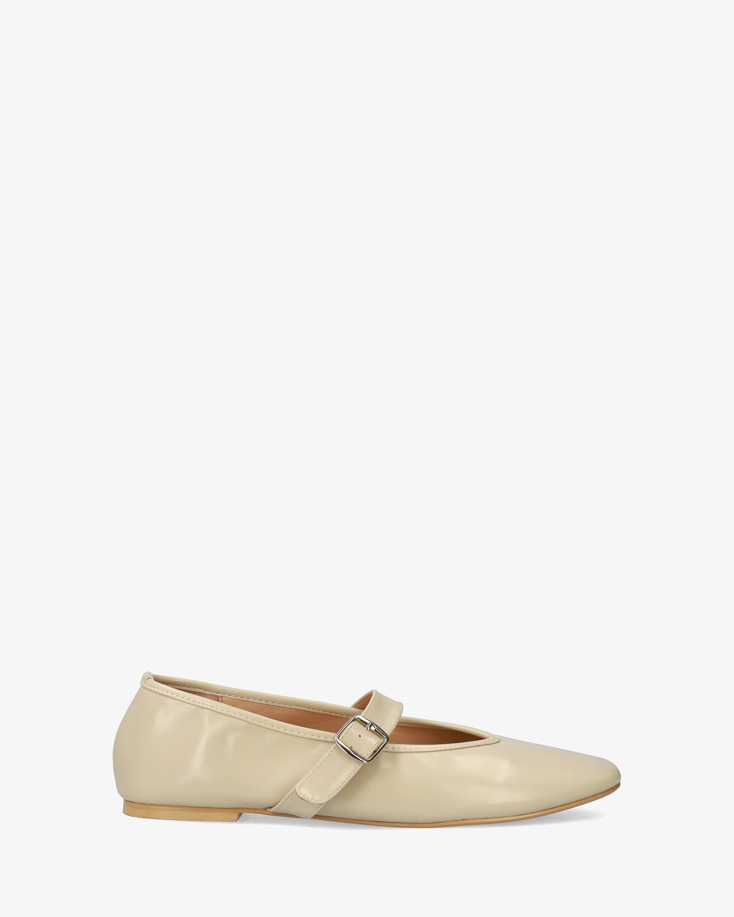 Bailarina plana Mary Jane en soft blanco crudo
