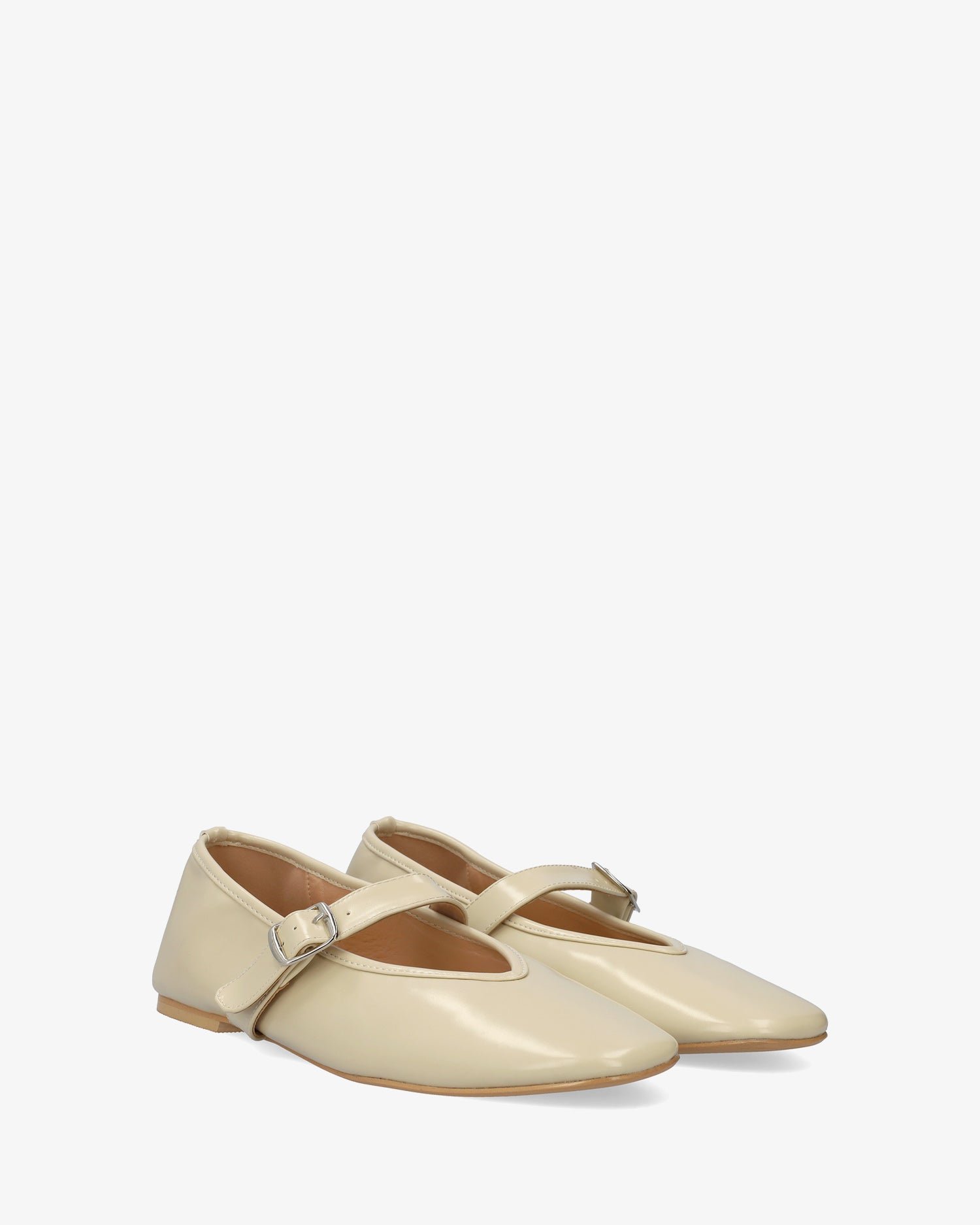 Bailarina plana Mary Jane en soft blanco crudo