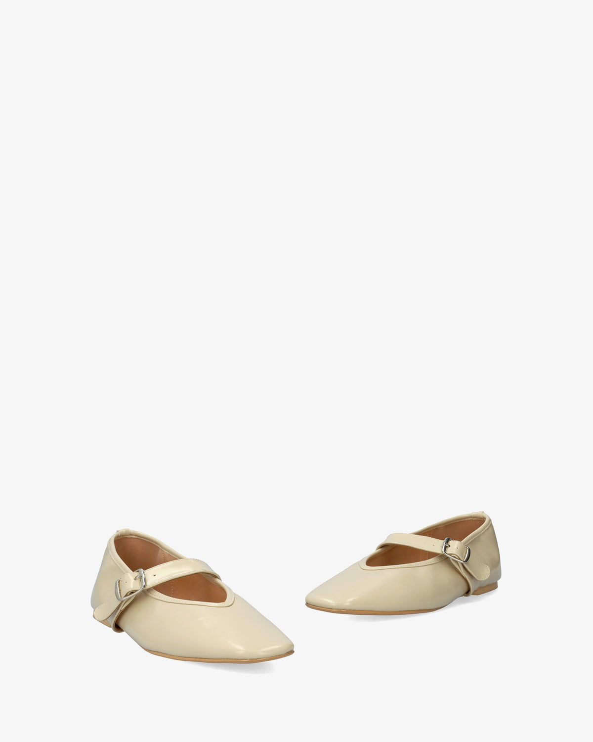 Bailarina plana Mary Jane en soft blanco crudo