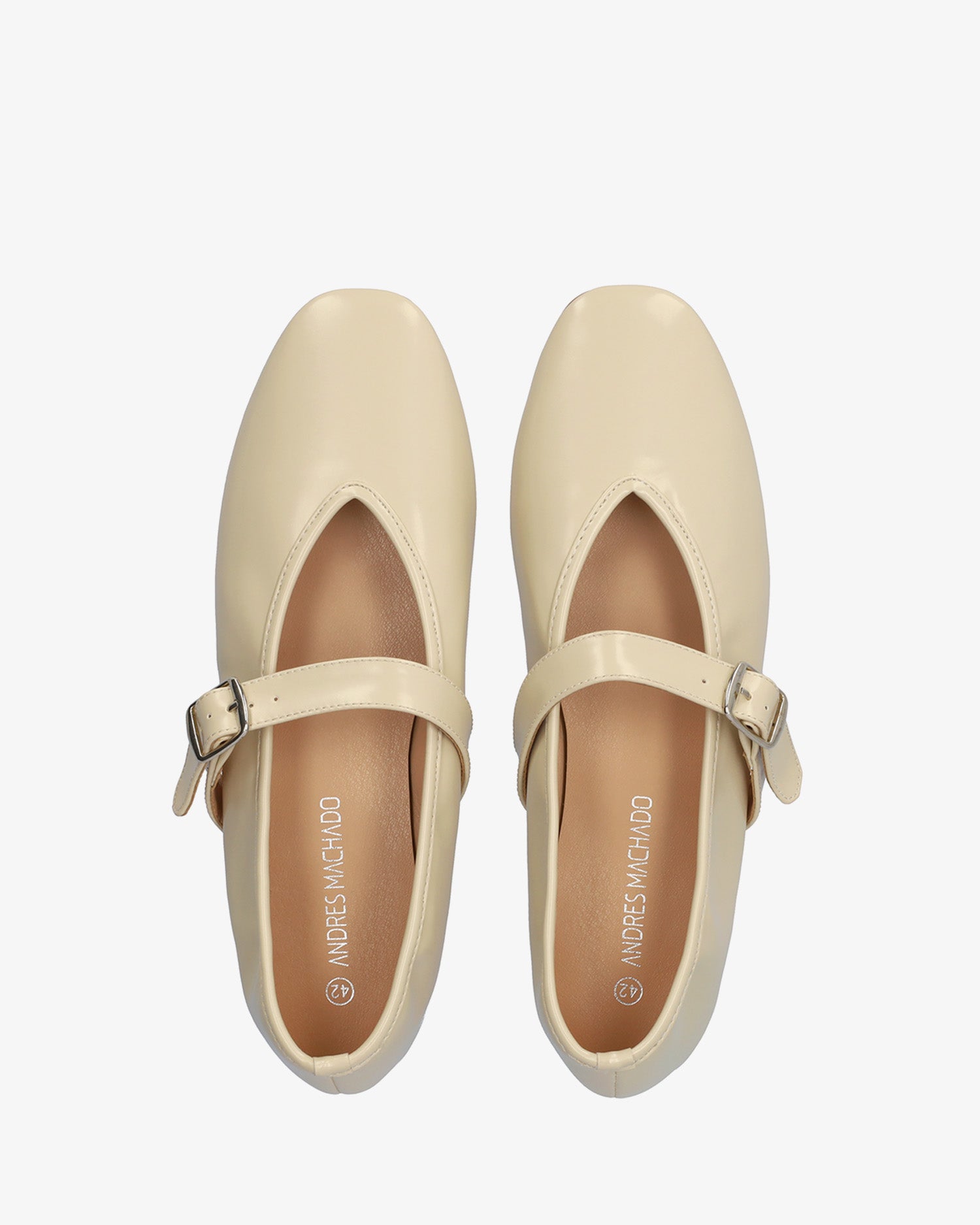 Bailarina plana Mary Jane en soft blanco crudo