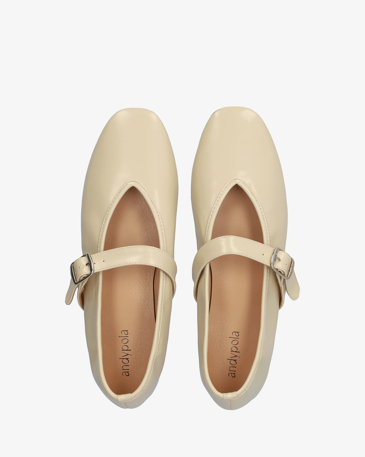 Bailarina plana Mary Jane en soft blanco crudo