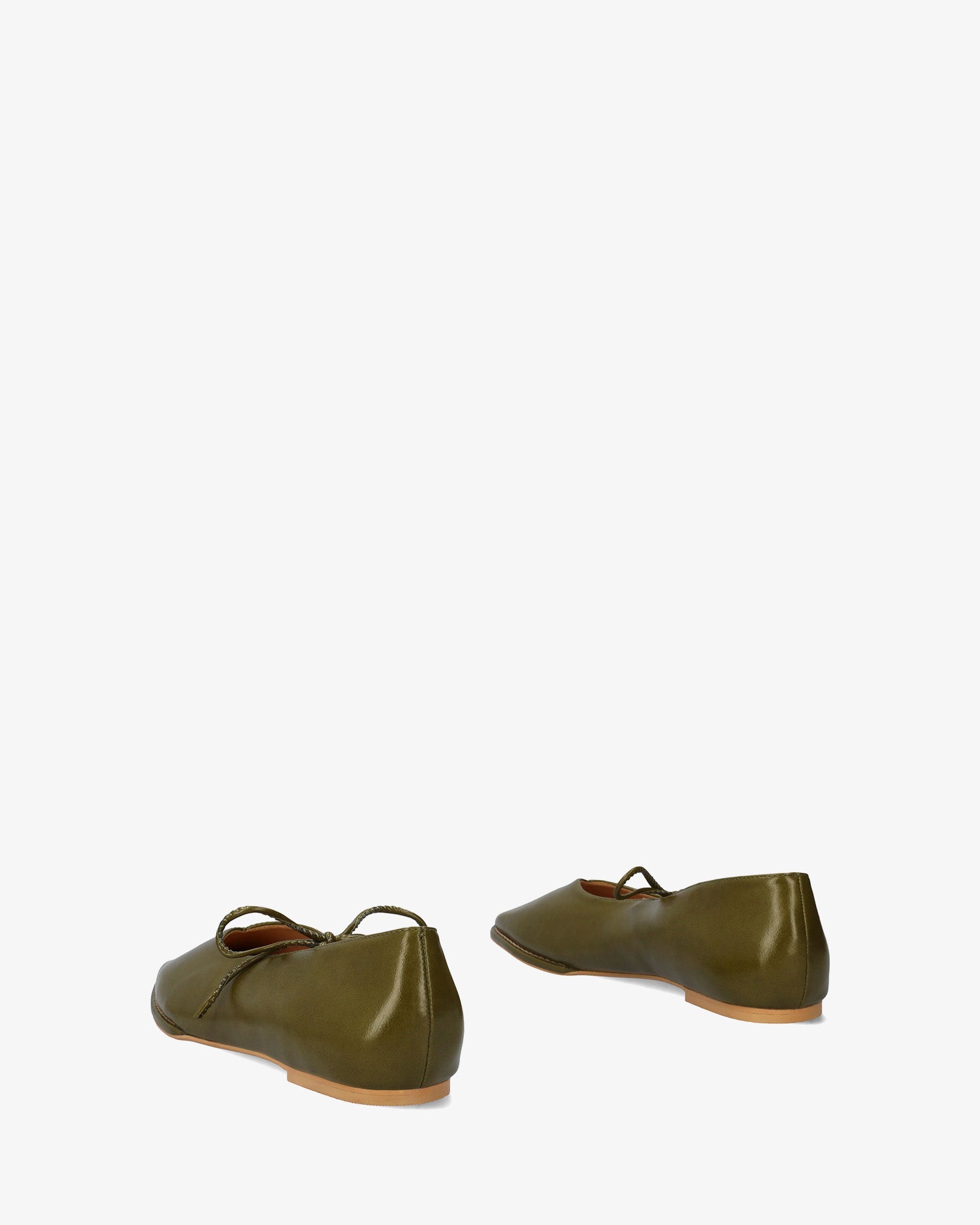 Ballerine plate en soft satiné kaki 