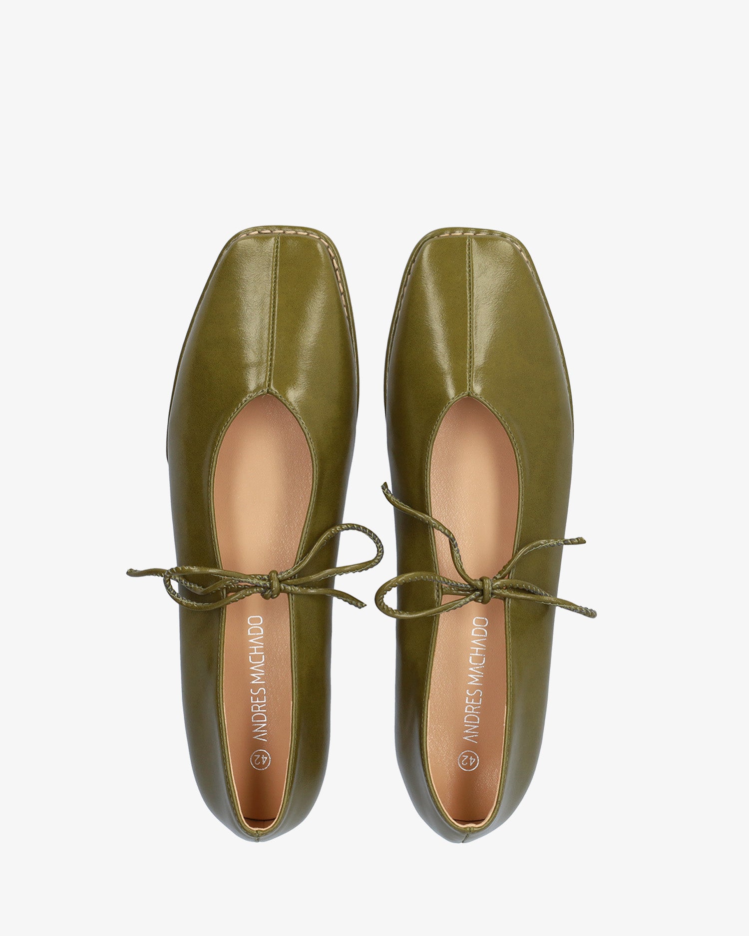 Ballerine plate en soft satiné kaki 
