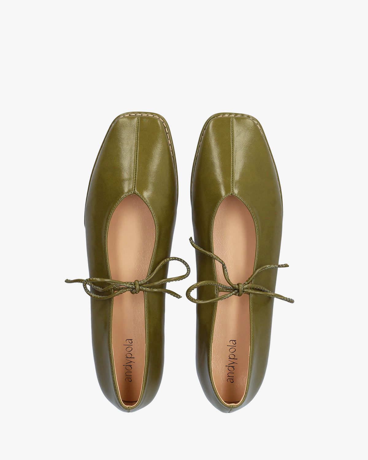 Bailarina plana en soft satinado kaki