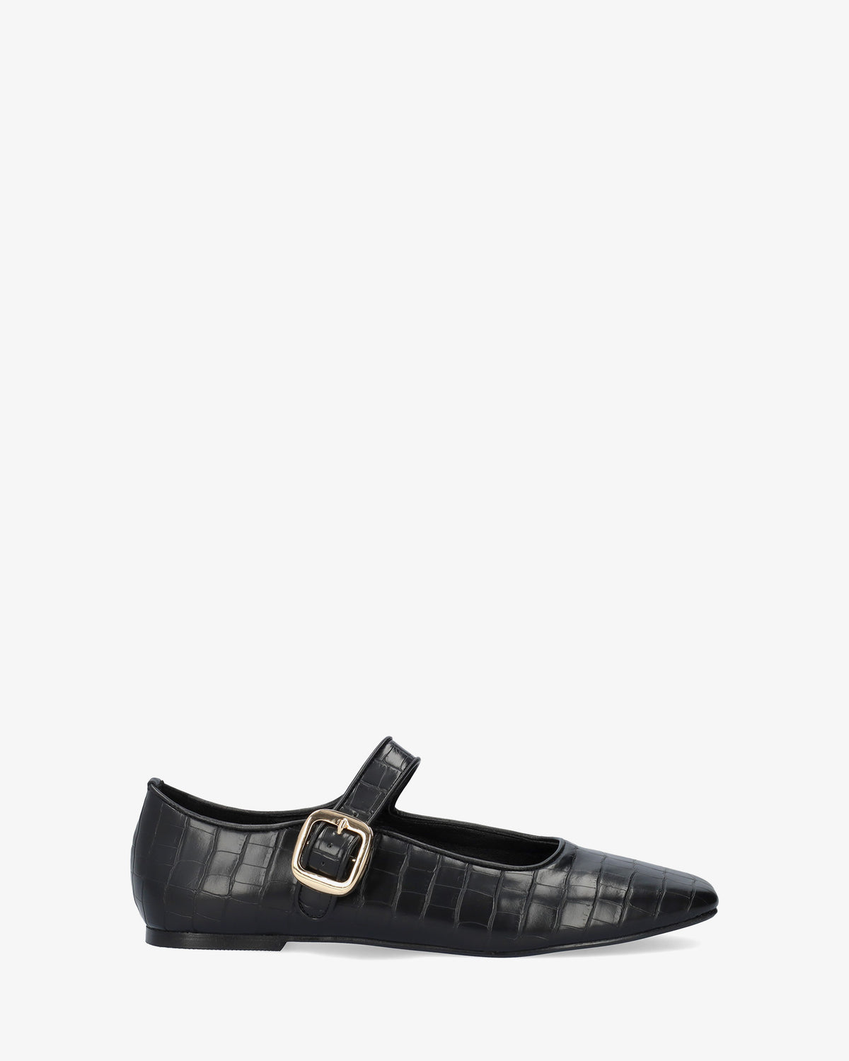 Bailarina plana Mary Jane en soft coco negro