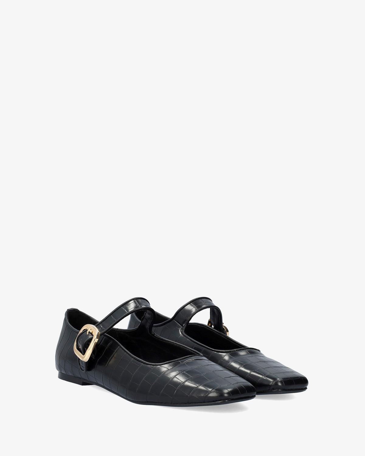 Bailarina plana Mary Jane en soft coco negro
