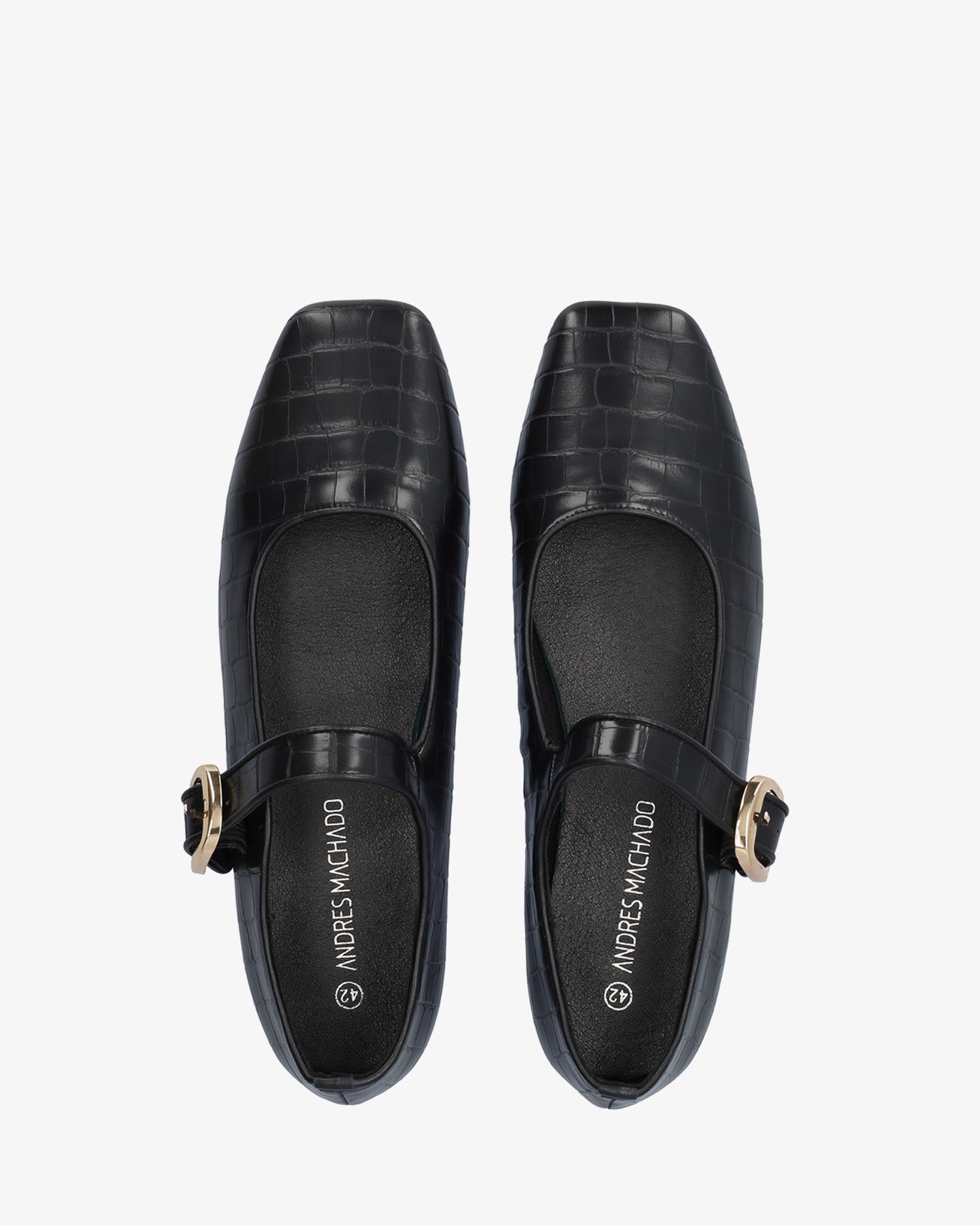 Bailarina plana Mary Jane en soft coco negro