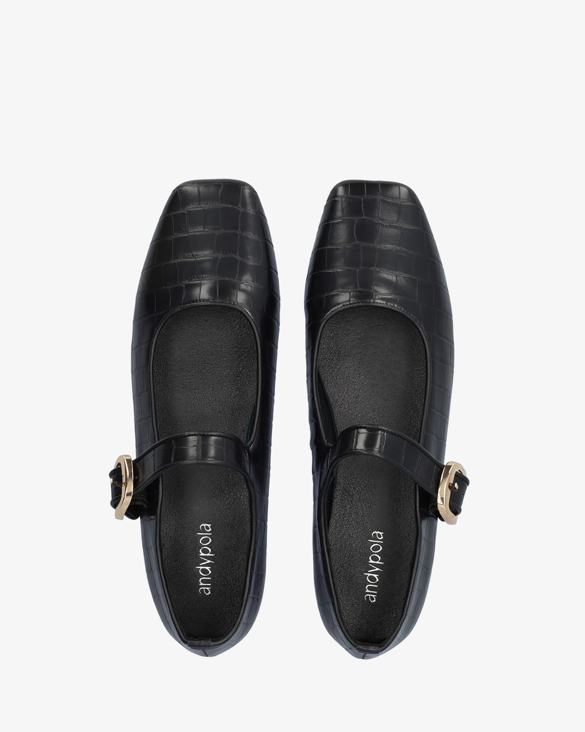 Flat Mary Jane ballerina in black soft coco 