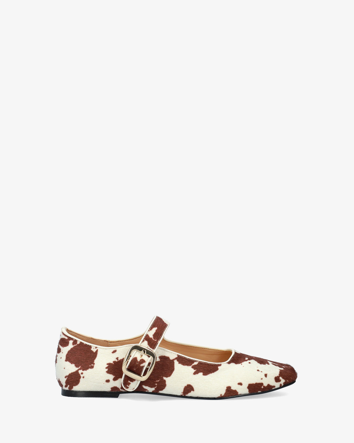Bailarina plana Mary Jane con estampado animal print