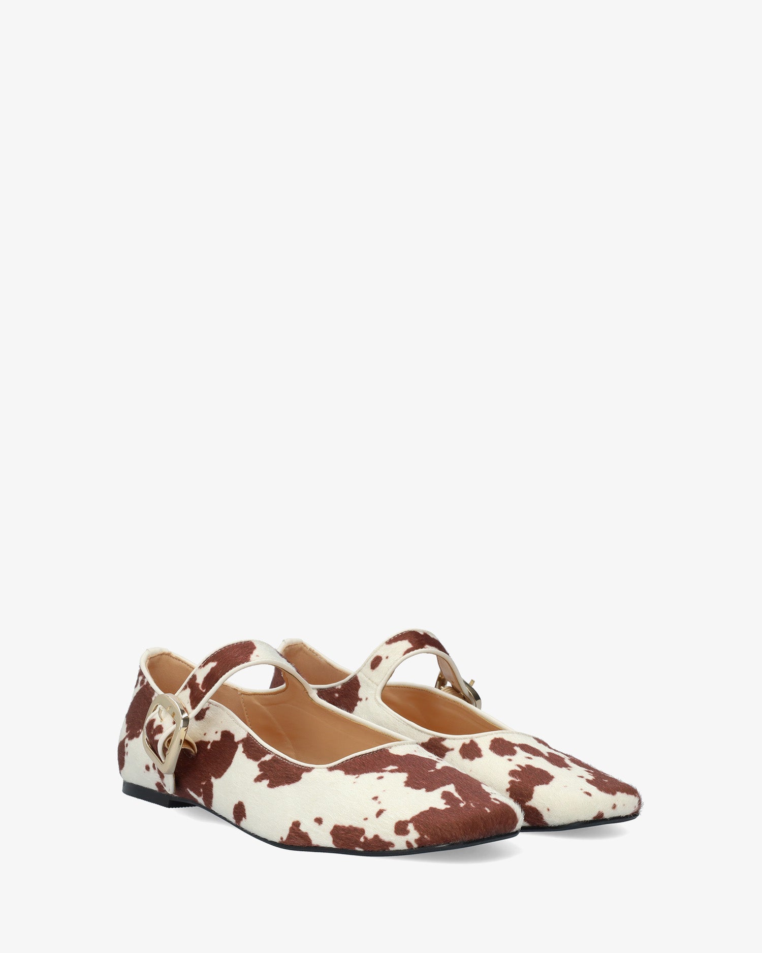 Bailarina plana Mary Jane con estampado animal print