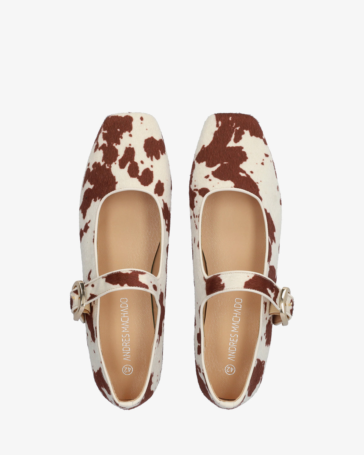 Bailarina plana Mary Jane con estampado animal print