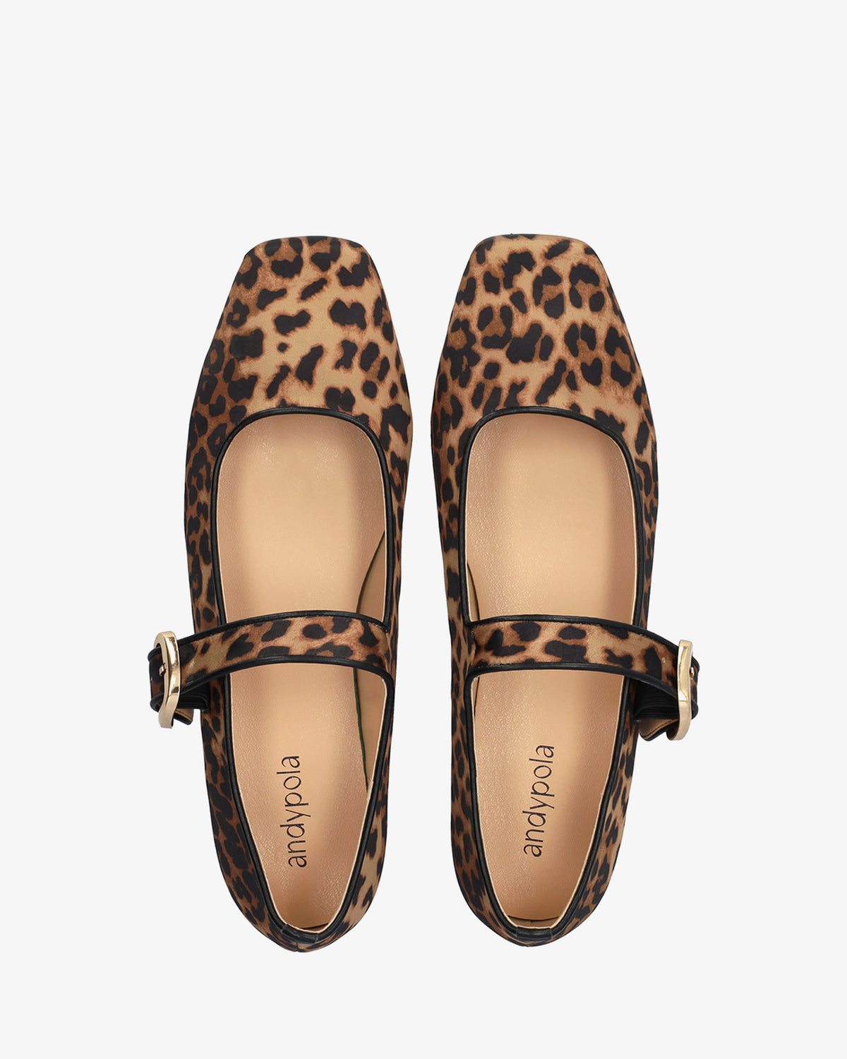 Flat Mary Jane Ballet Flats with Leopard Print 
