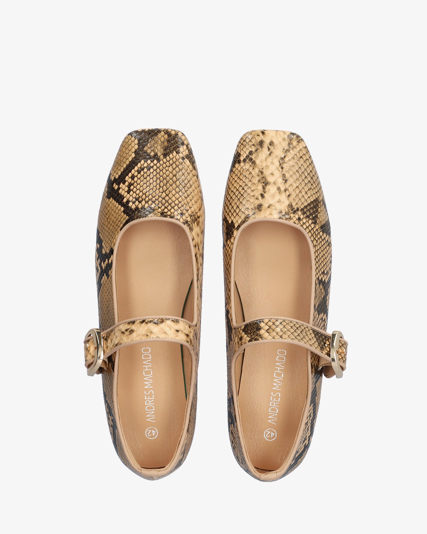 Bailarina Plana Mary Jane con estampado serpiente