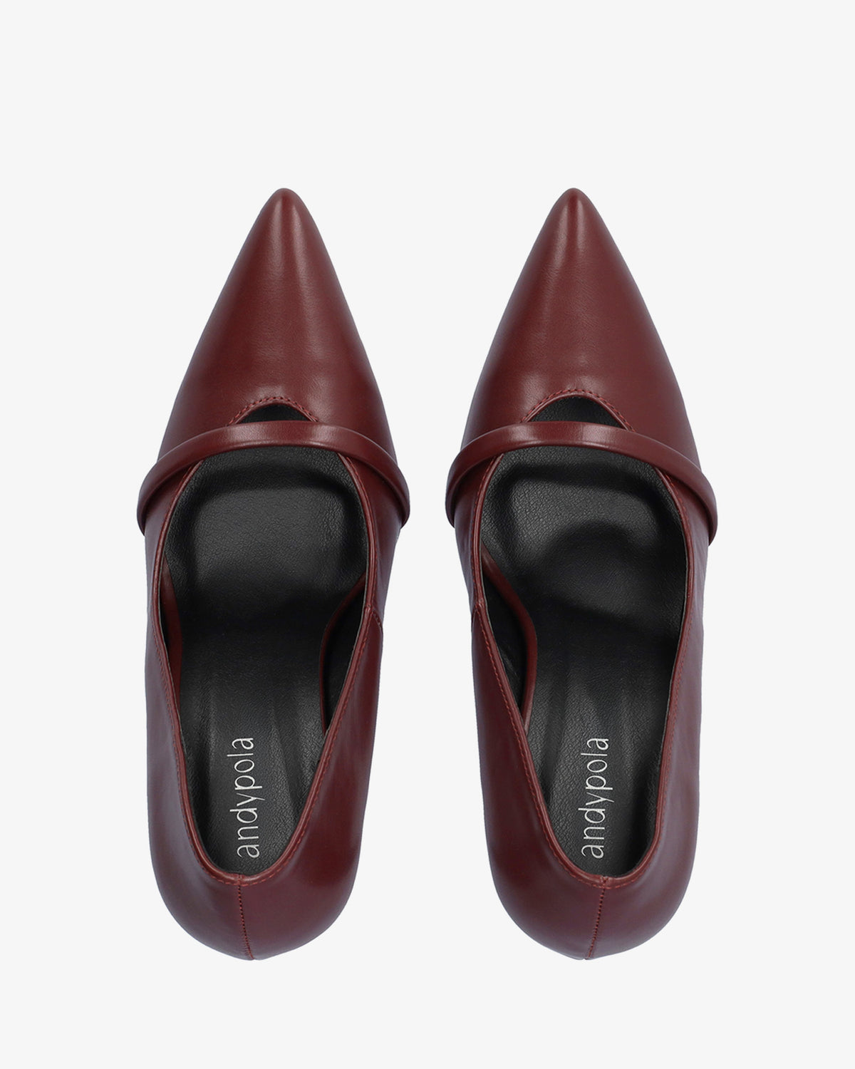 Burgundy soft high-heeled court shoe 