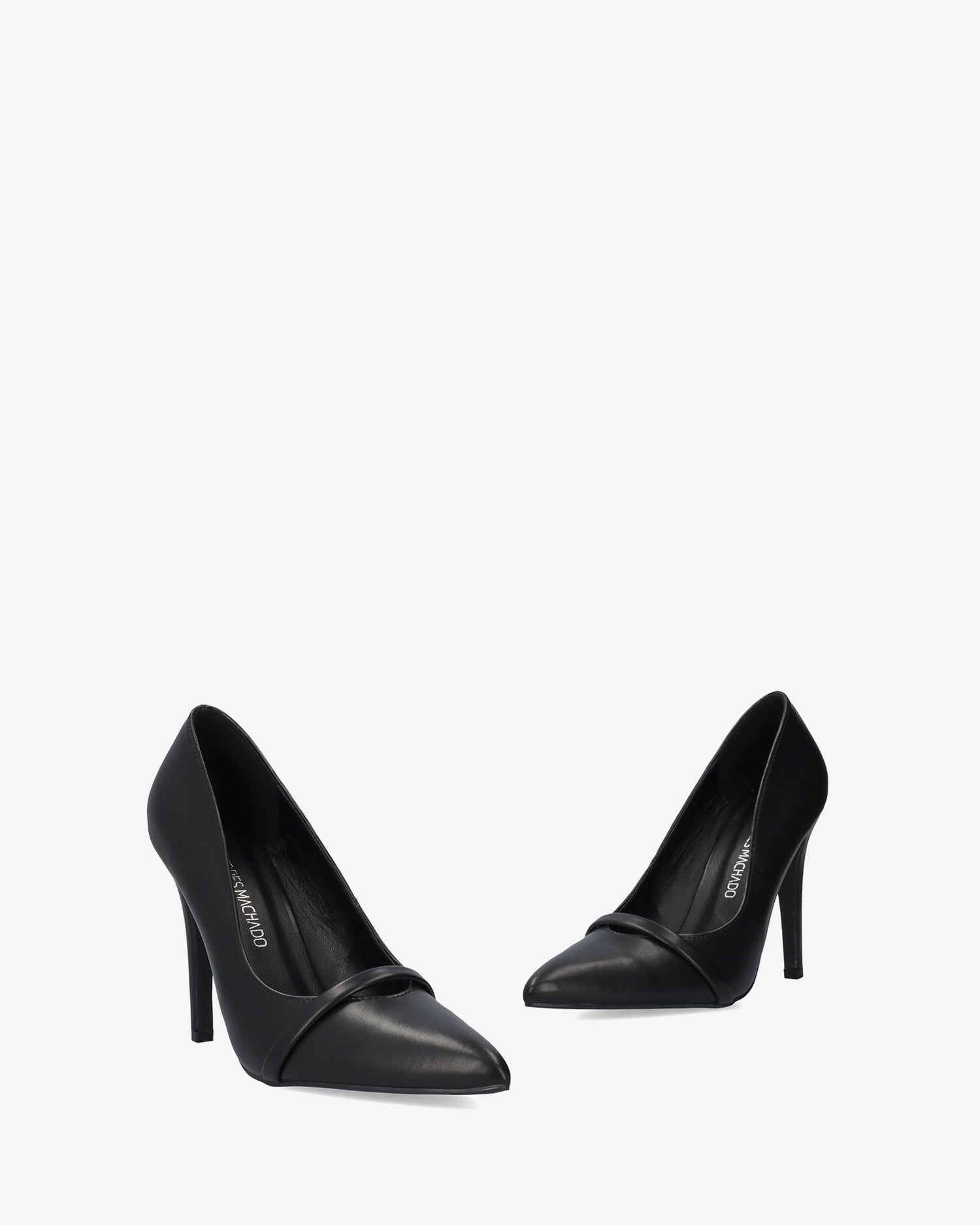 Pumps mit Absatz aus schwarzem Softleder 