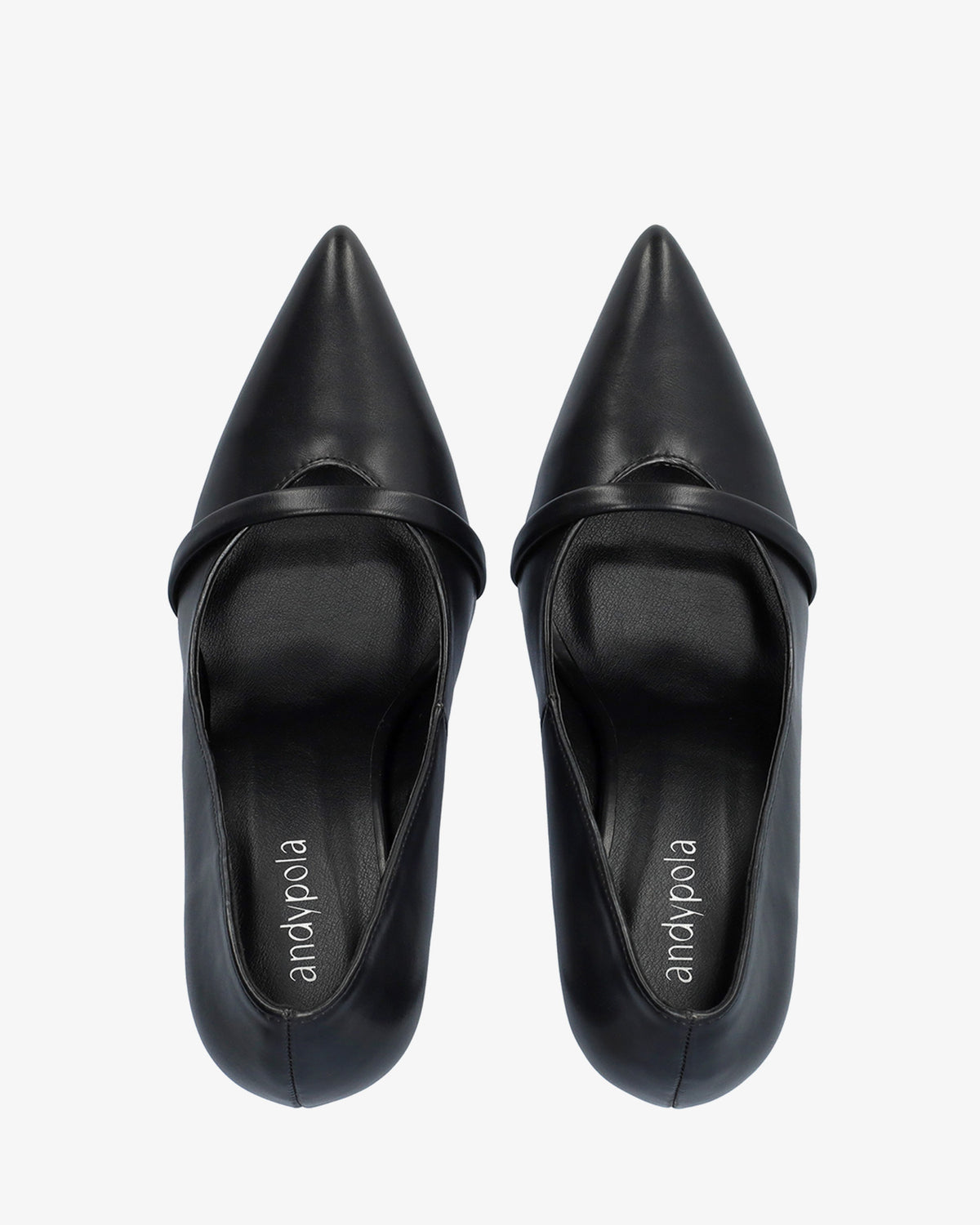 Black soft high-heel court shoe 