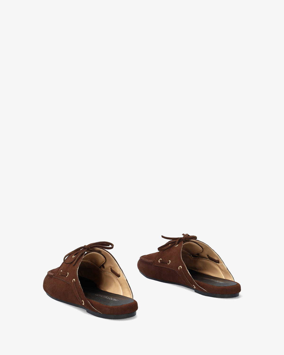 Mocassino slingback in simil camoscio marrone 