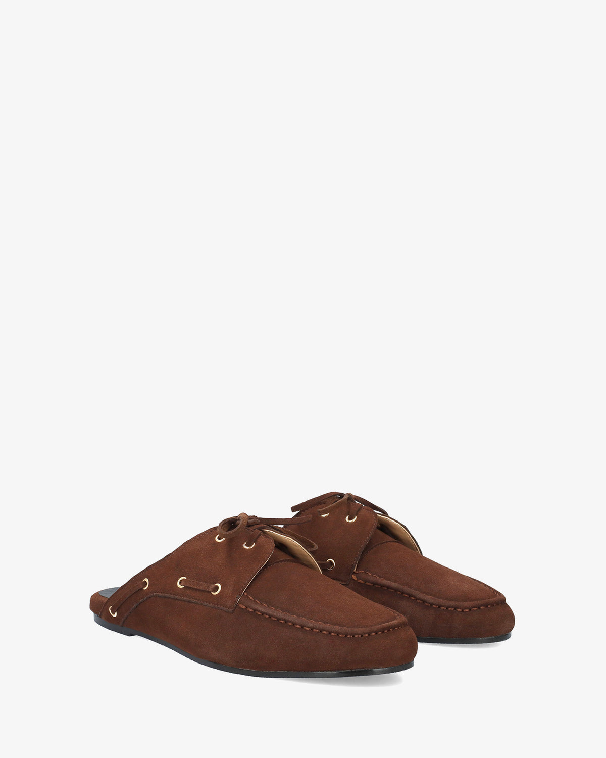 Mocassino slingback in simil camoscio marrone 