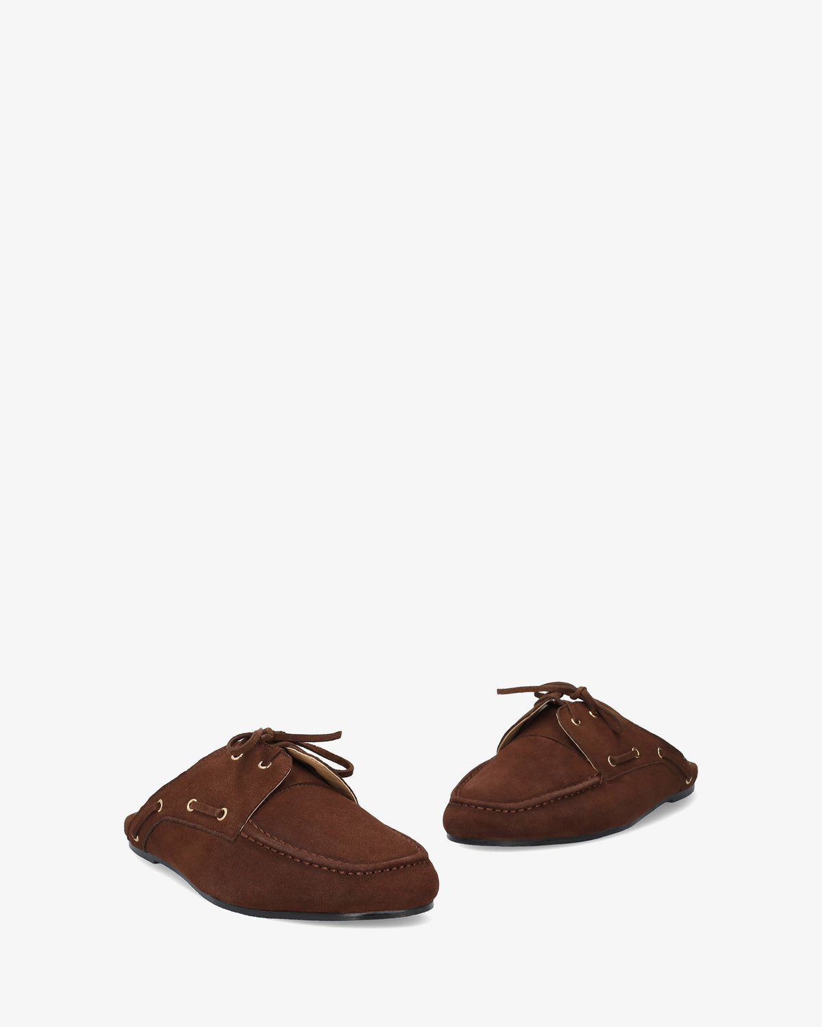 Mocassino slingback in simil camoscio marrone 