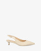 Open-back court shoe in ivory woven soft leather 