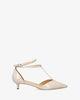 Zapato Salomé con tacón kitten en charol crema