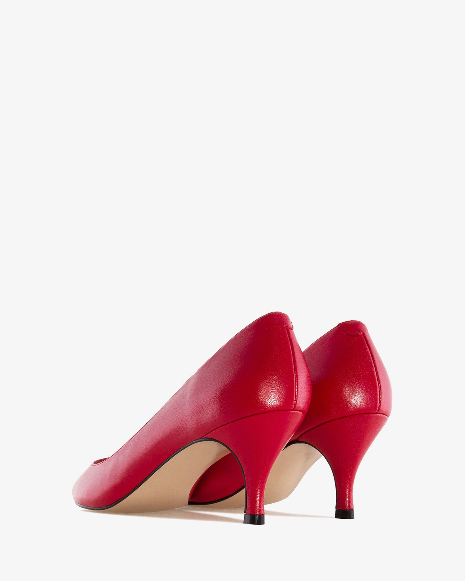 Pumps in red nappa leather