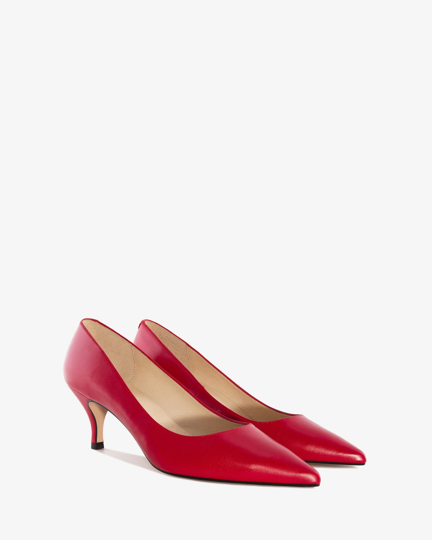 Pumps in red nappa leather
