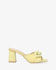 Yellow leather heeled sandals