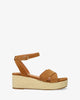 Camel suede wedge espadrille 