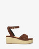 Espresso suede wedge espadrille 