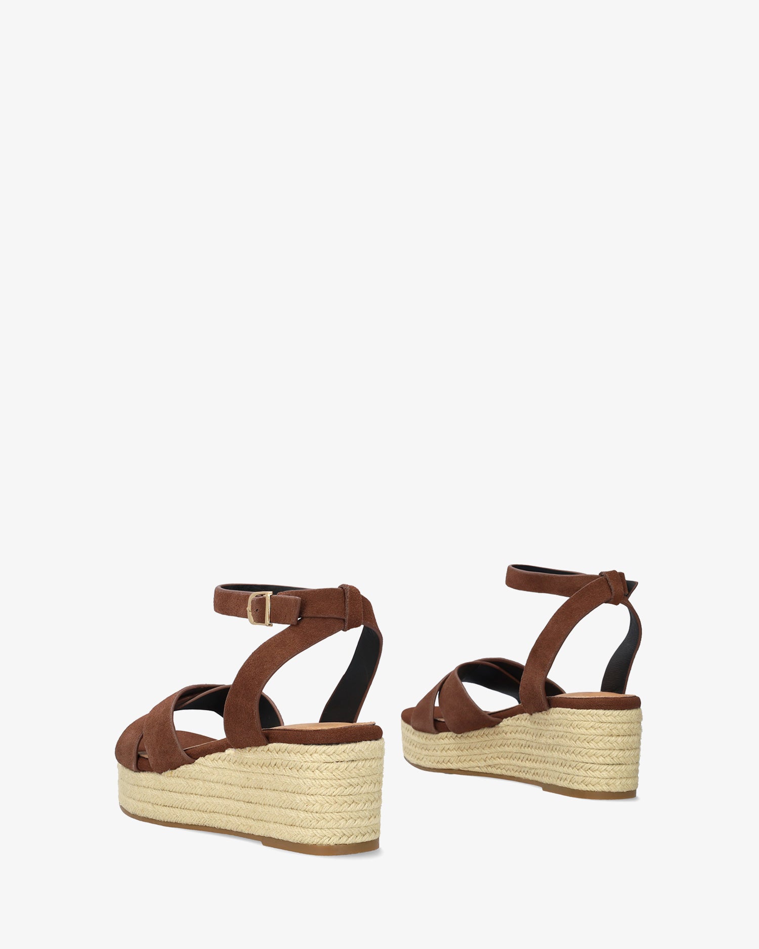 Espresso suede wedge espadrille 