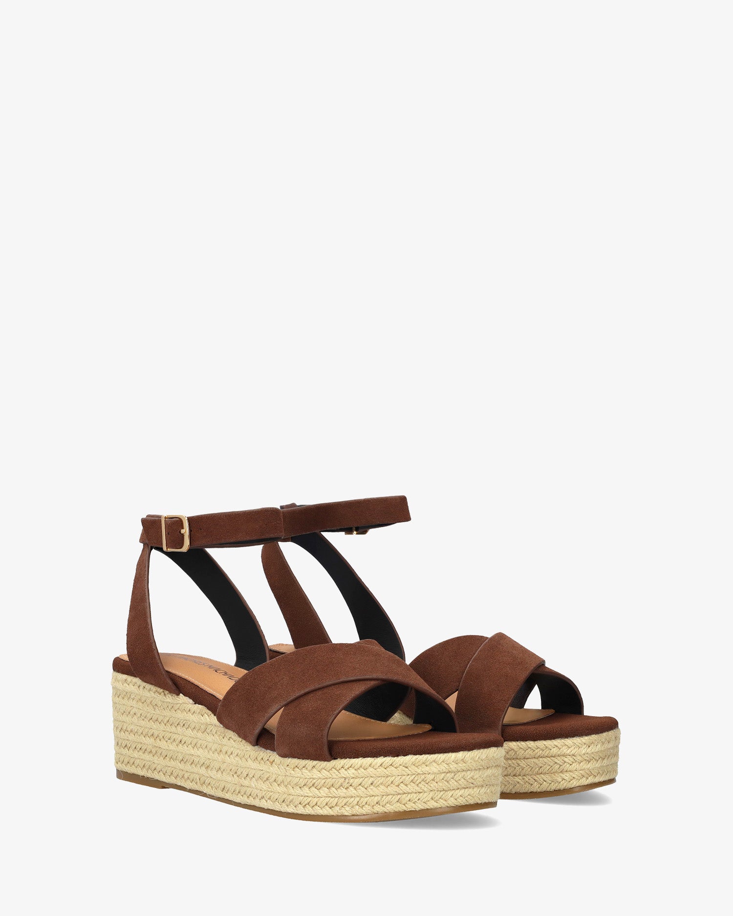 Espresso suede wedge espadrille 